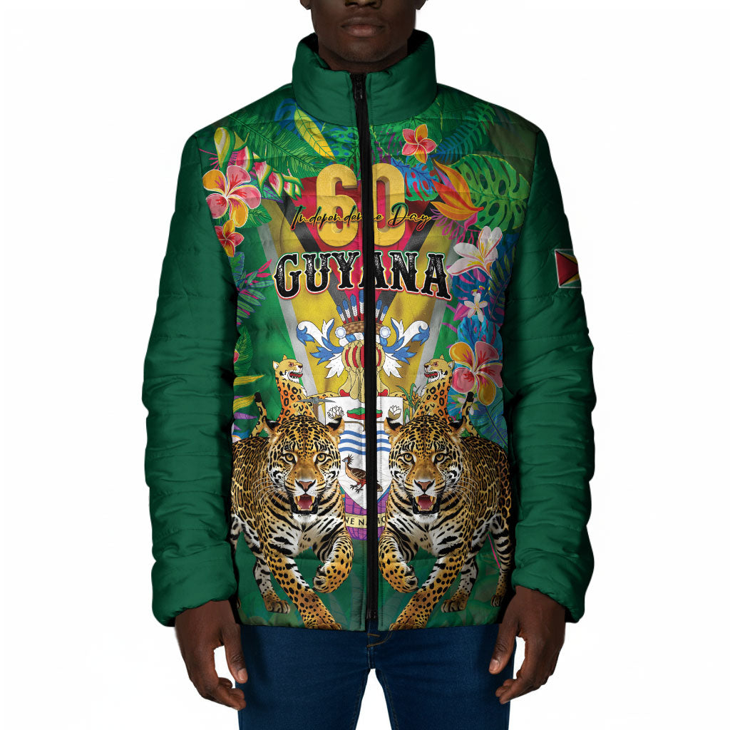 Personalized Guyana 60th Independence Day Padded Jacket Diamond Jubilee