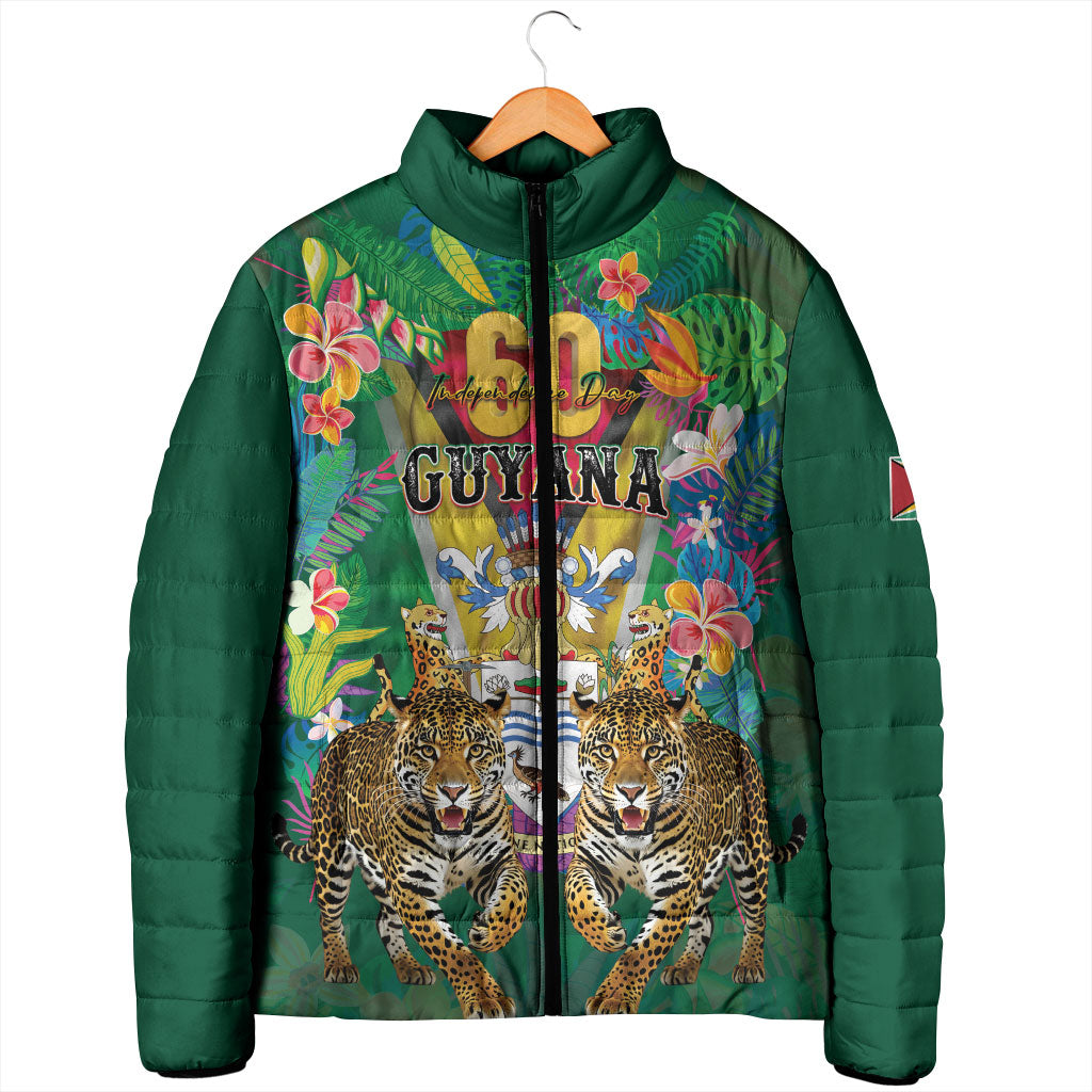 Personalized Guyana 60th Independence Day Padded Jacket Diamond Jubilee