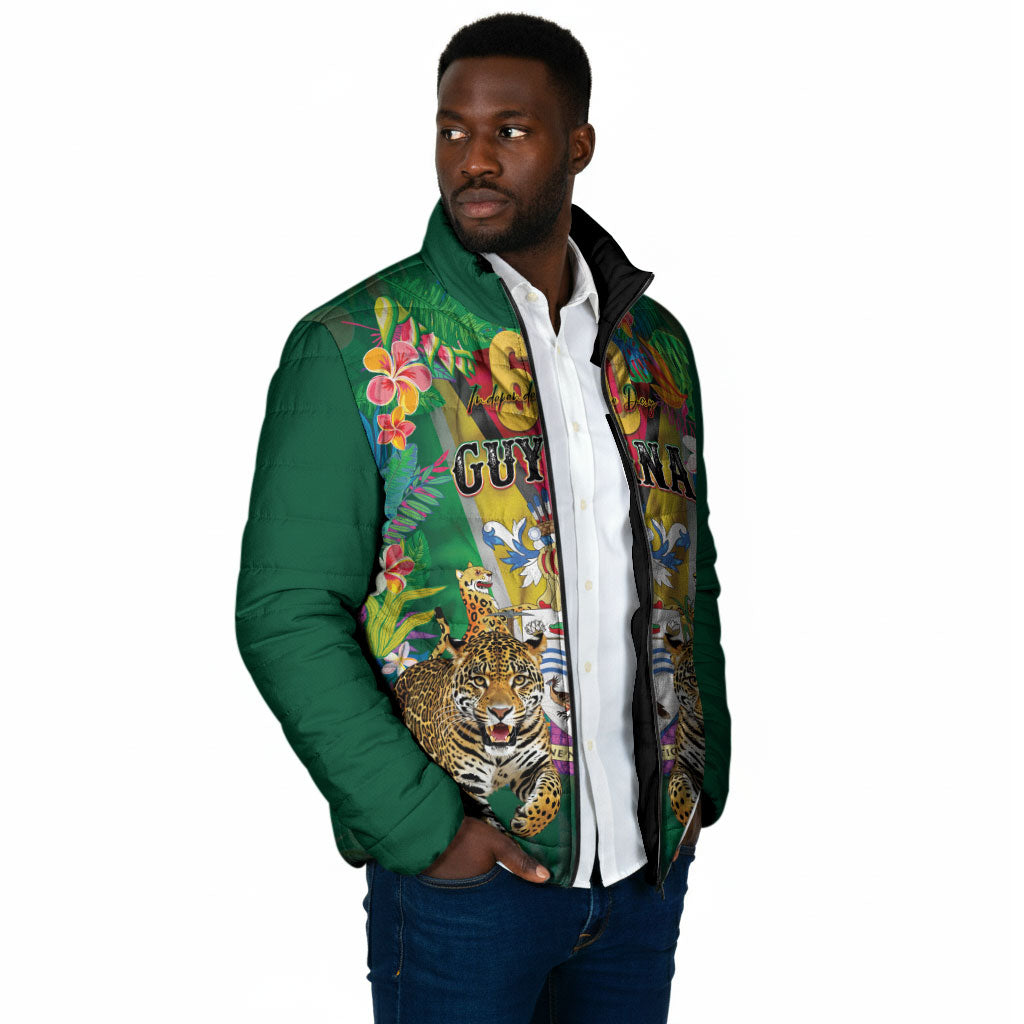 Personalized Guyana 60th Independence Day Padded Jacket Diamond Jubilee