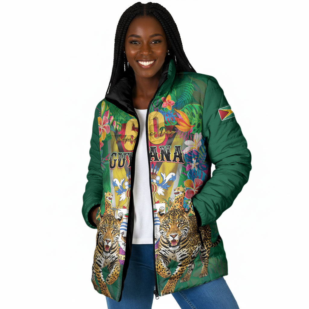 Personalized Guyana 60th Independence Day Padded Jacket Diamond Jubilee