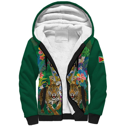 Personalized Guyana 60th Independence Day Sherpa Hoodie Diamond Jubilee