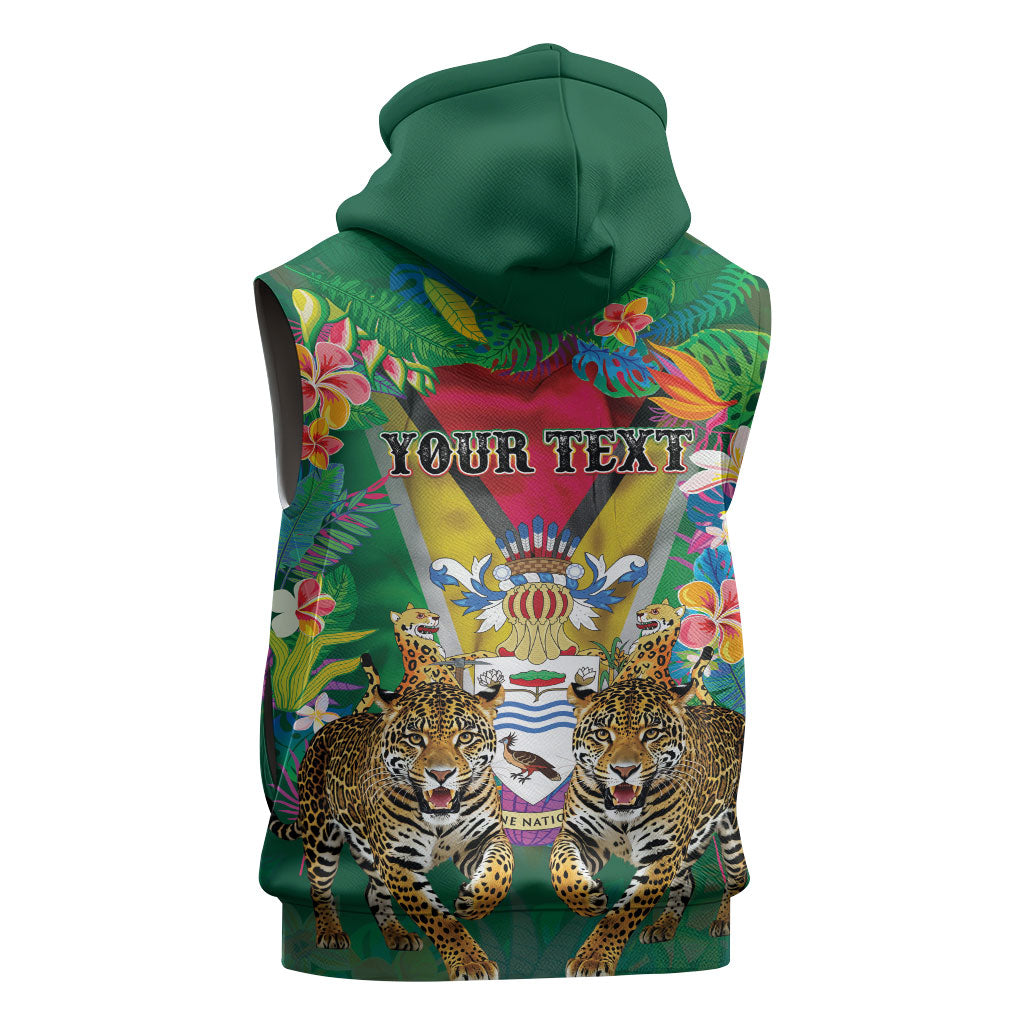 Personalized Guyana 60th Independence Day Sleeveless Hoodie Diamond Jubilee