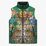 Personalized Guyana 60th Independence Day Sleeveless Puffer Jacket Diamond Jubilee