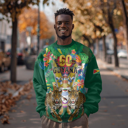 Personalized Guyana 60th Independence Day Sweatshirt Diamond Jubilee