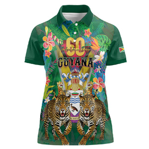 Personalized Guyana 60th Independence Day Women Polo Shirt Diamond Jubilee