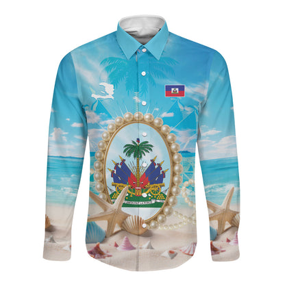 Personalized Haiti The Pearl Of Antilles Long Sleeve Button Shirt Summer Aesthetic Vibe