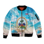 Personalized Haiti The Pearl Of Antilles Sleeve Zip Bomber Jacket Summer Aesthetic Vibe