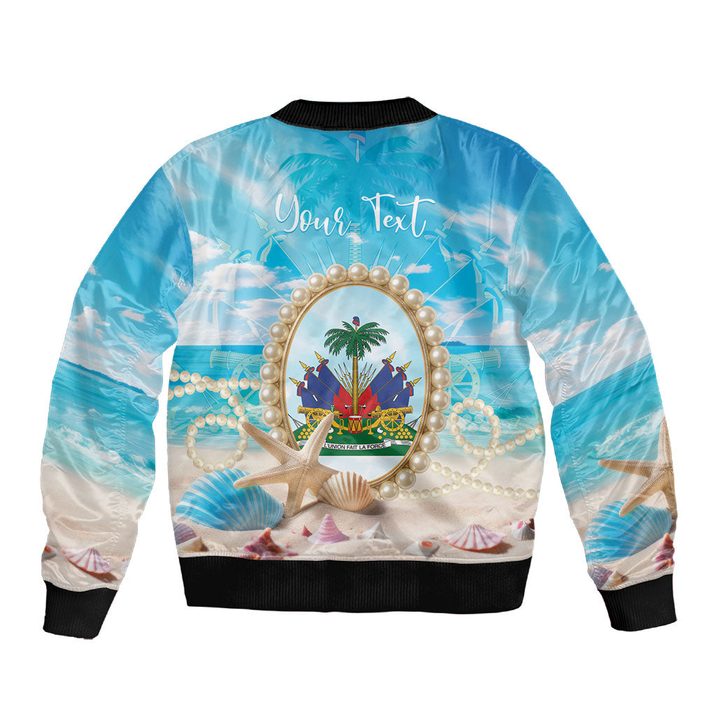 Personalized Haiti The Pearl Of Antilles Sleeve Zip Bomber Jacket Summer Aesthetic Vibe