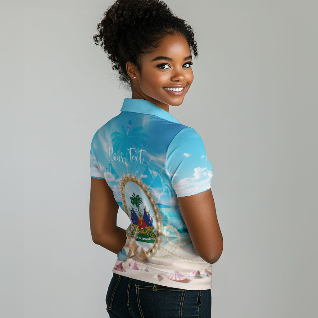 Personalized Haiti The Pearl Of Antilles Women Polo Shirt Summer Aesthetic Vibe
