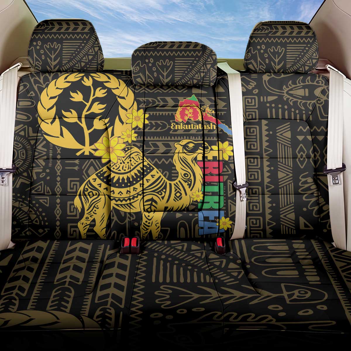 Enkutatash Eritrea New Year Back Car Seat Cover Eritrean Camel African Pattern