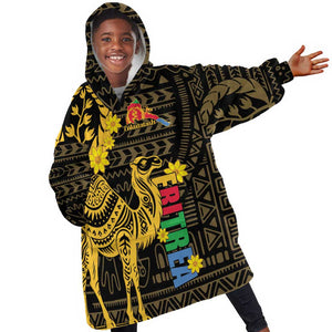 Enkutatash Eritrea New Year KId Wearable Blanket Hoodie Eritrean Camel African Pattern