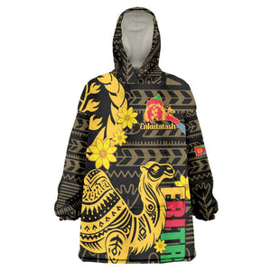 Enkutatash Eritrea New Year KId Wearable Blanket Hoodie Eritrean Camel African Pattern