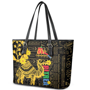 Enkutatash Eritrea New Year Leather Tote Bag Eritrean Camel African Pattern