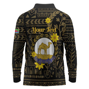 Enkutatash Eritrea New Year Long Sleeve Polo Shirt Eritrean Camel African Pattern