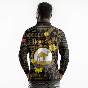 Enkutatash Eritrea New Year Long Sleeve Polo Shirt Eritrean Camel African Pattern