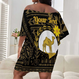 Enkutatash Eritrea New Year Off Shoulder Short Dress Eritrean Camel African Pattern