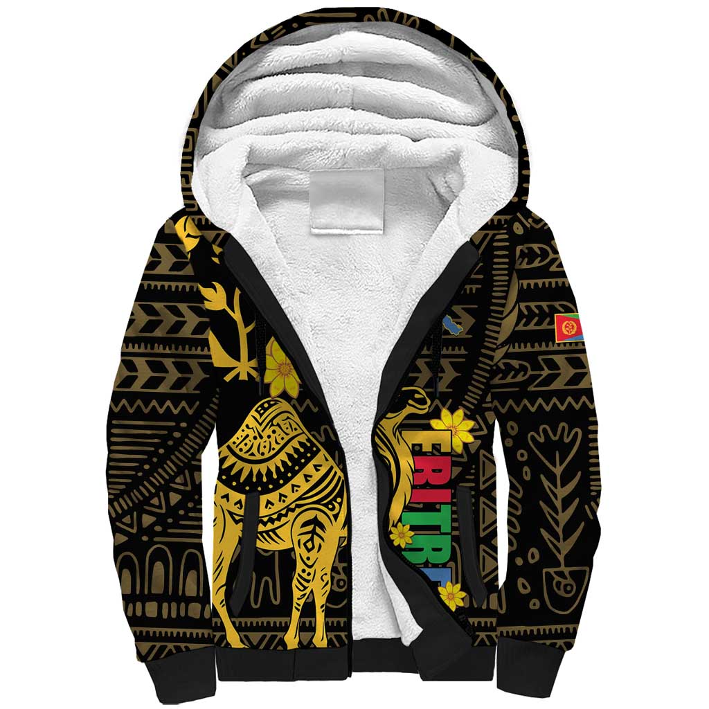 Enkutatash Eritrea New Year Sherpa Hoodie Eritrean Camel African Pattern