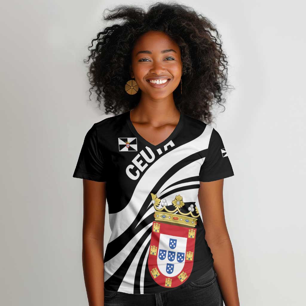 Ceuta Day Women V-Neck T-Shirt Dia de Ceuta 2024