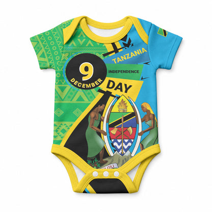 Personalized Tanzania African Pattern Baby Onesie Happy Independence Day