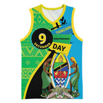 Personalized Tanzania African Pattern Basketball Jersey Happy Independence Day