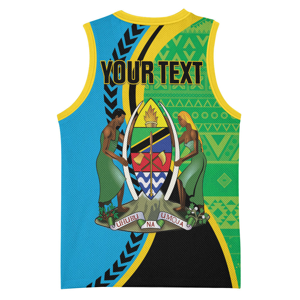 Personalized Tanzania African Pattern Basketball Jersey Happy Independence Day
