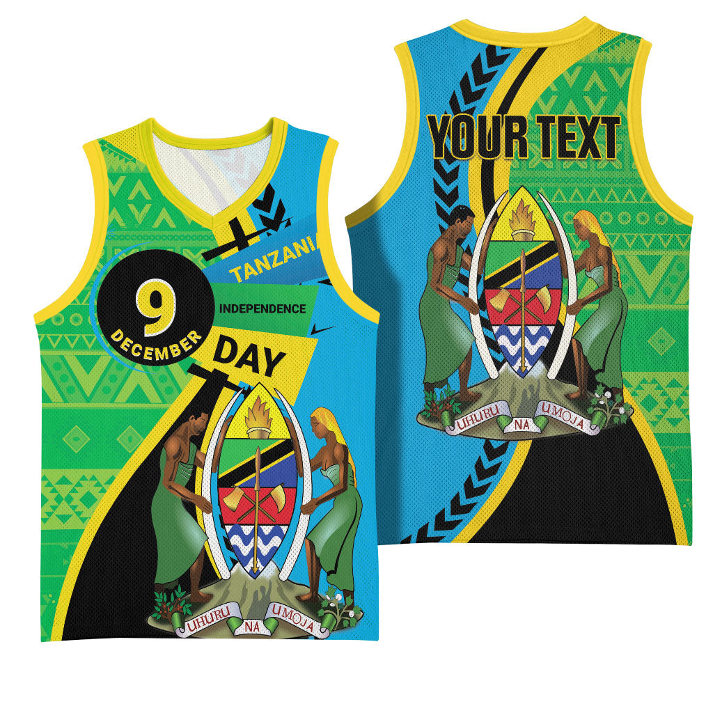 Personalized Tanzania African Pattern Basketball Jersey Happy Independence Day