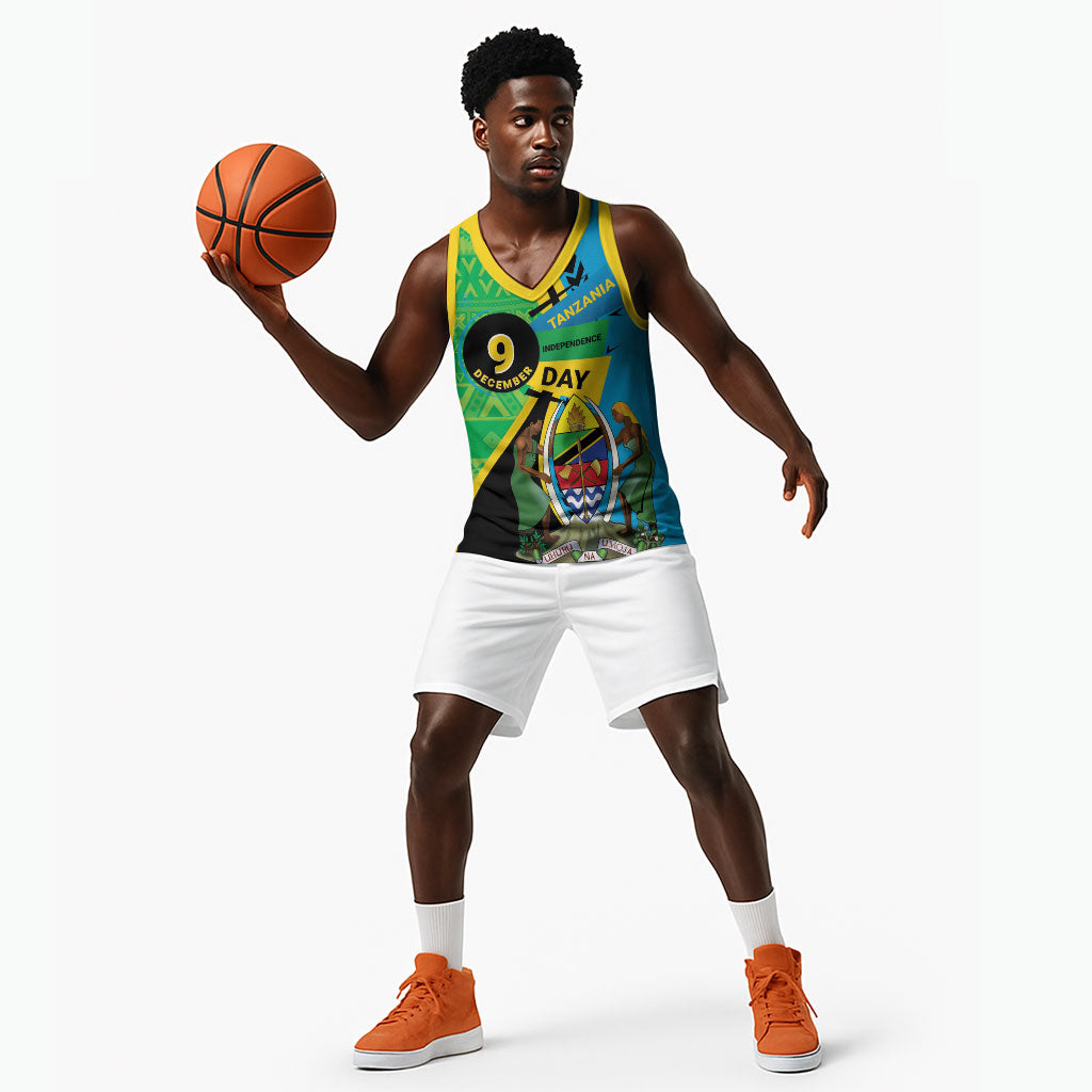 Personalized Tanzania African Pattern Basketball Jersey Happy Independence Day