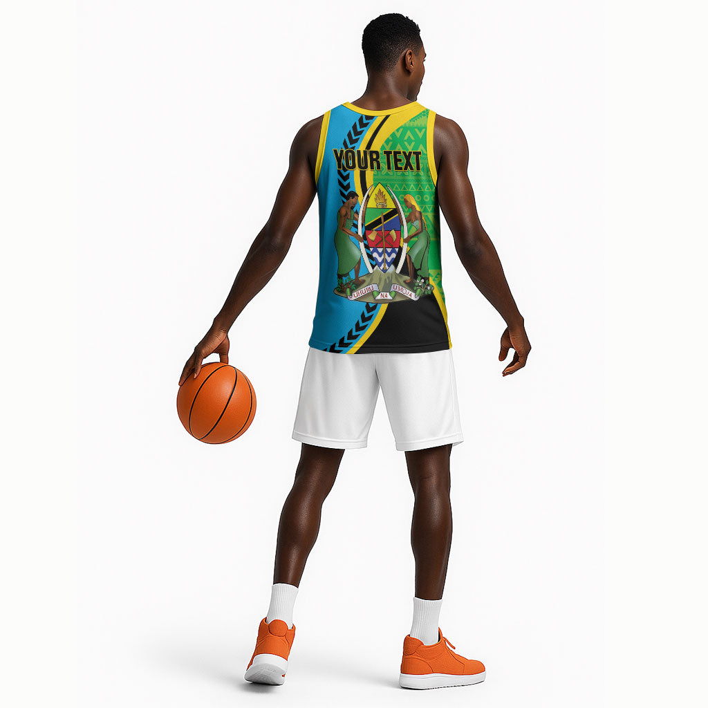 Personalized Tanzania African Pattern Basketball Jersey Happy Independence Day