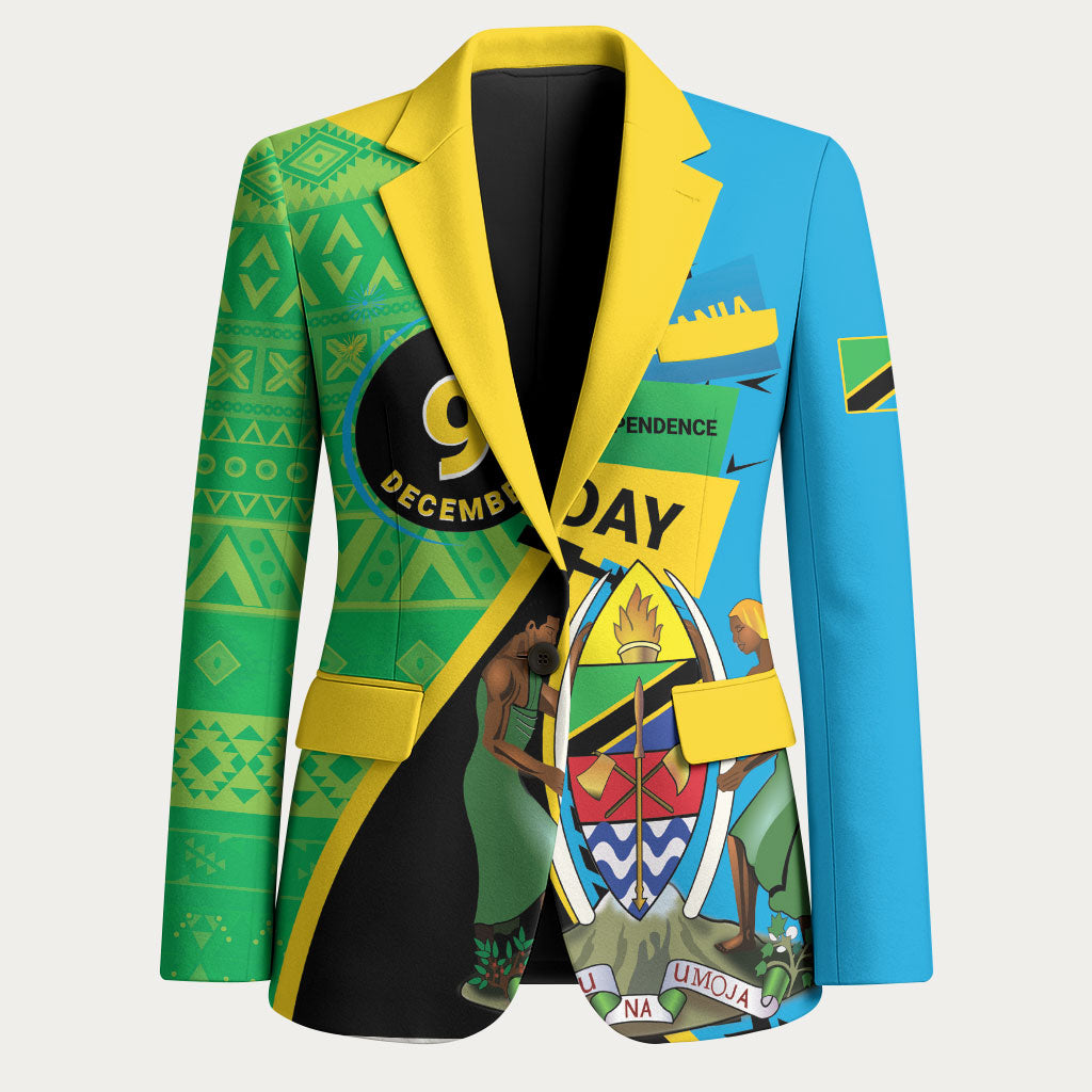 Personalized Tanzania African Pattern Blazer Happy Independence Day