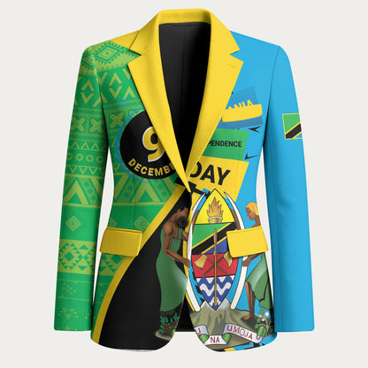 Personalized Tanzania African Pattern Blazer Happy Independence Day