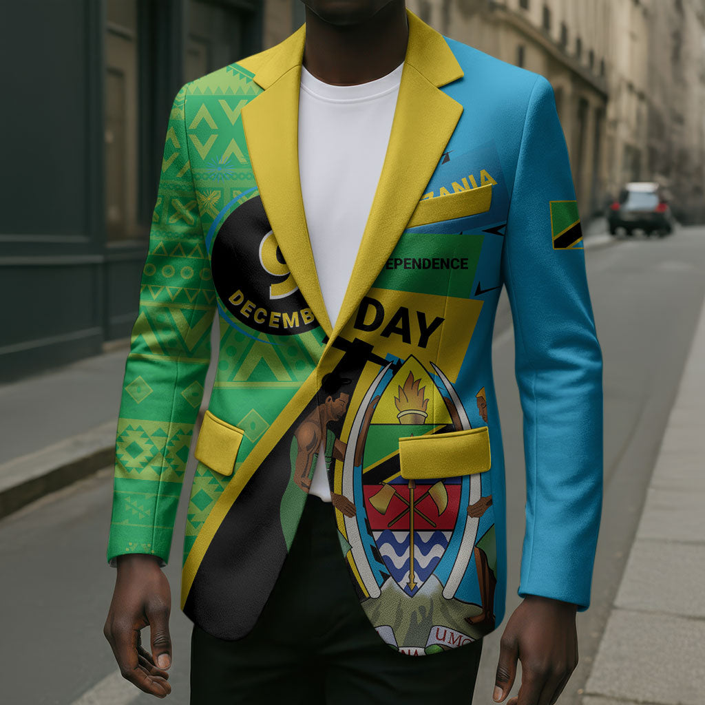 Personalized Tanzania African Pattern Blazer Happy Independence Day
