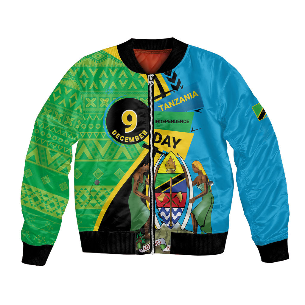 Personalized Tanzania African Pattern Bomber Jacket Happy Independence Day