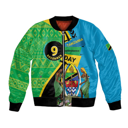 Personalized Tanzania African Pattern Bomber Jacket Happy Independence Day