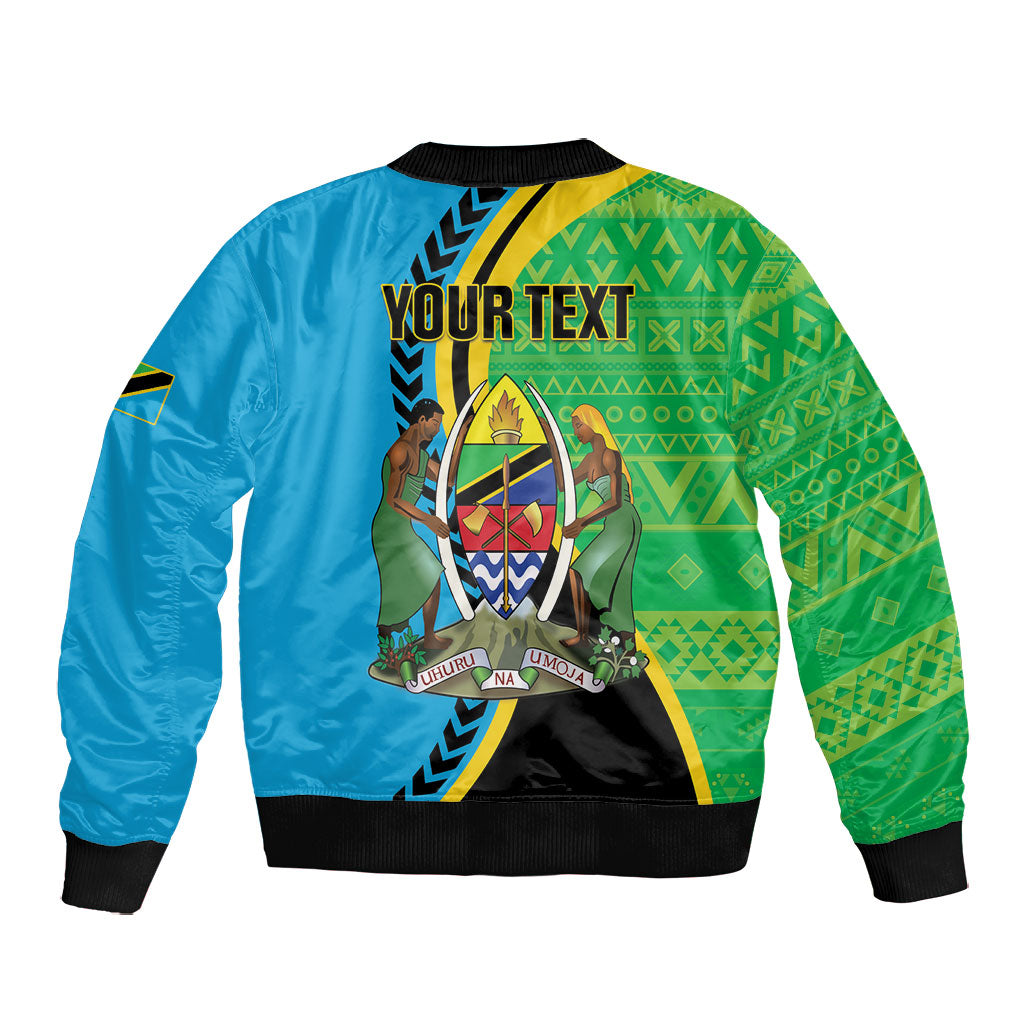 Personalized Tanzania African Pattern Bomber Jacket Happy Independence Day