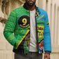 Personalized Tanzania African Pattern Bomber Puffer Jacket Happy Independence Day