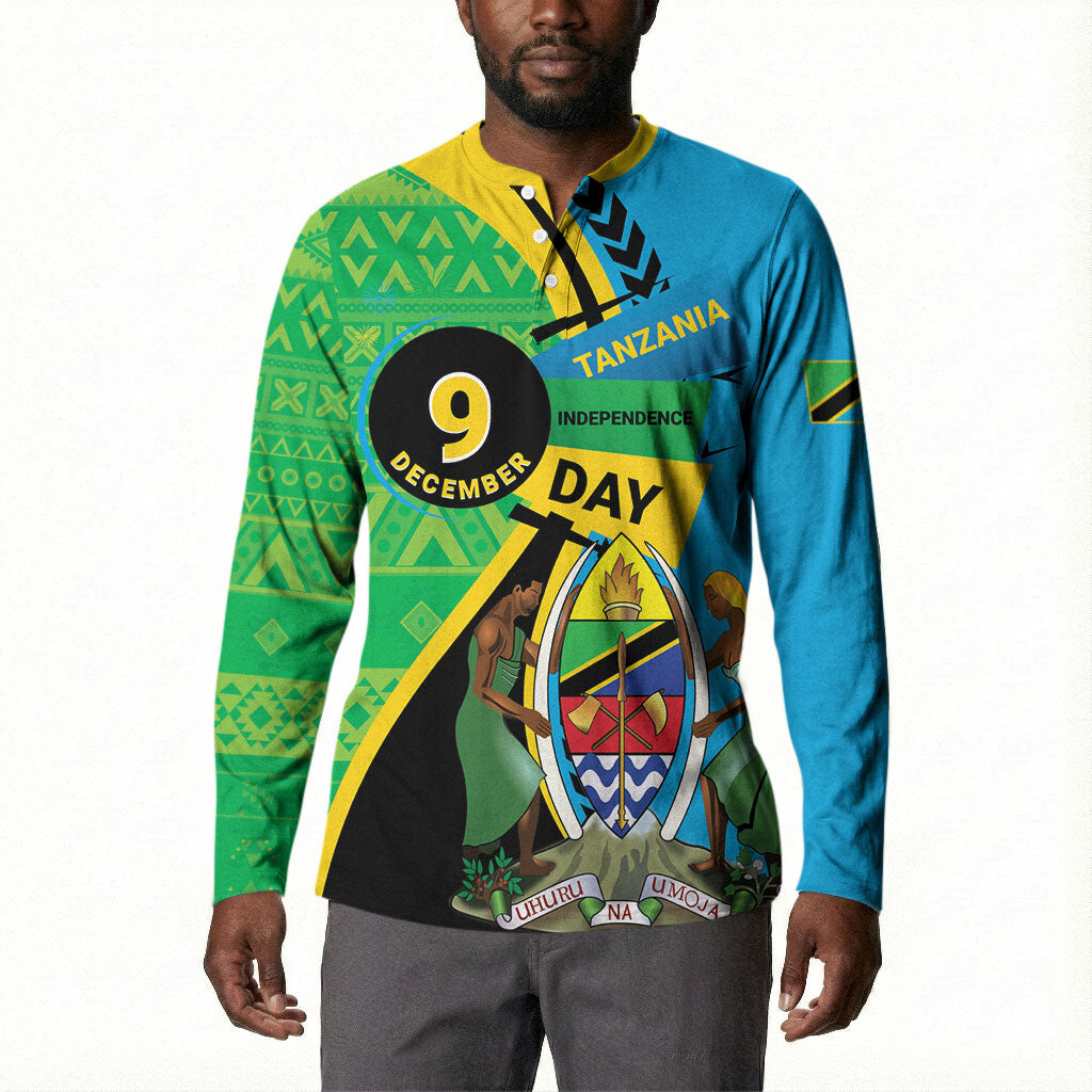 Personalized Tanzania African Pattern Button Sweatshirt Happy Independence Day