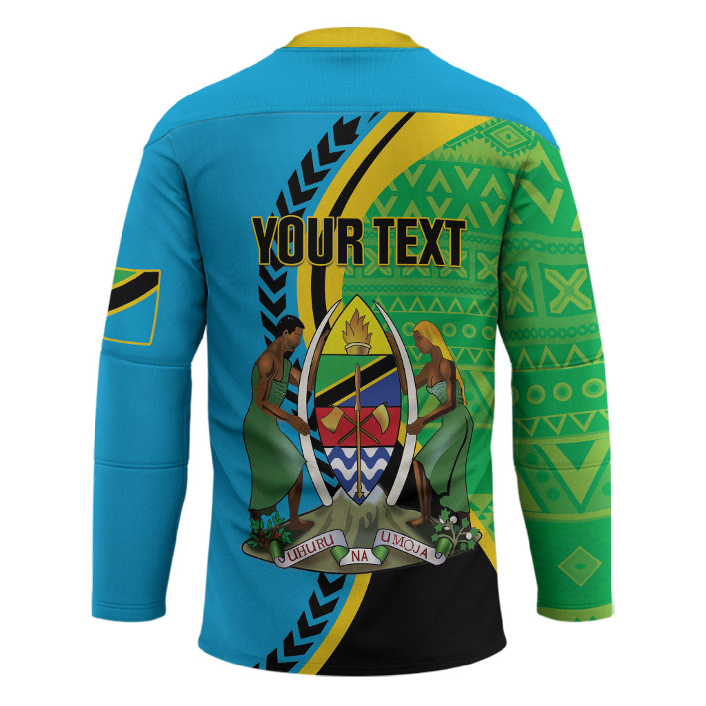 Personalized Tanzania African Pattern Hockey Jersey Happy Independence Day