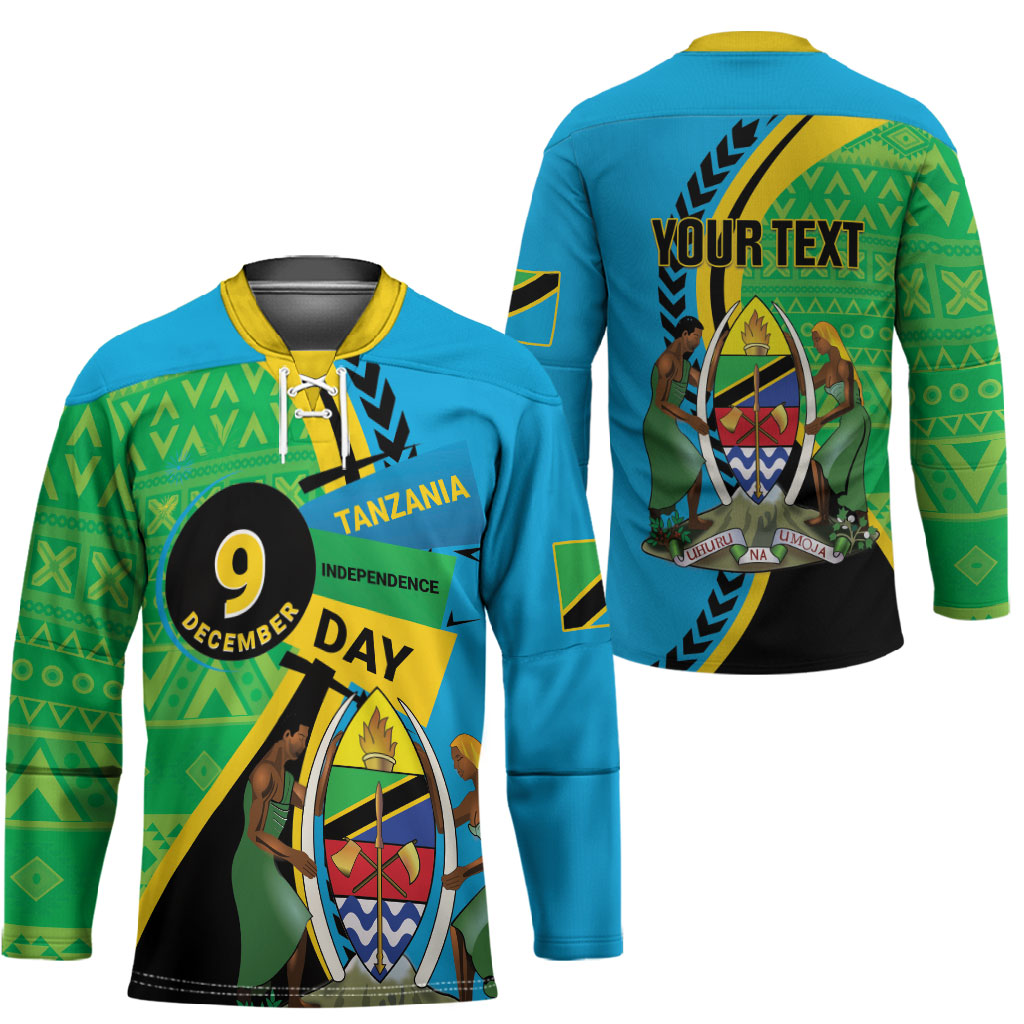 Personalized Tanzania African Pattern Hockey Jersey Happy Independence Day