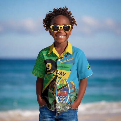 Personalized Tanzania African Pattern Kid Hawaiian Shirt Happy Independence Day