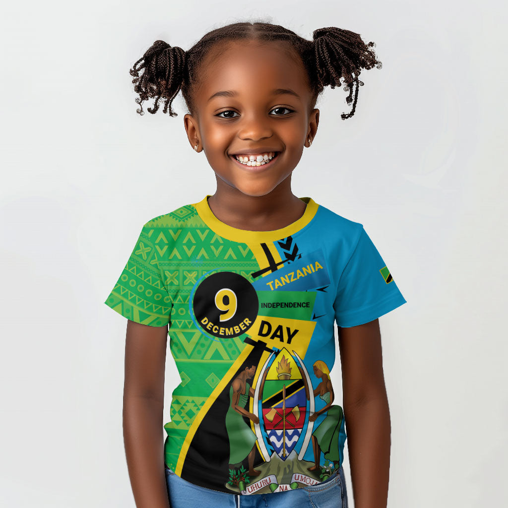 Personalized Tanzania African Pattern Kid T shirt Happy Independence Day