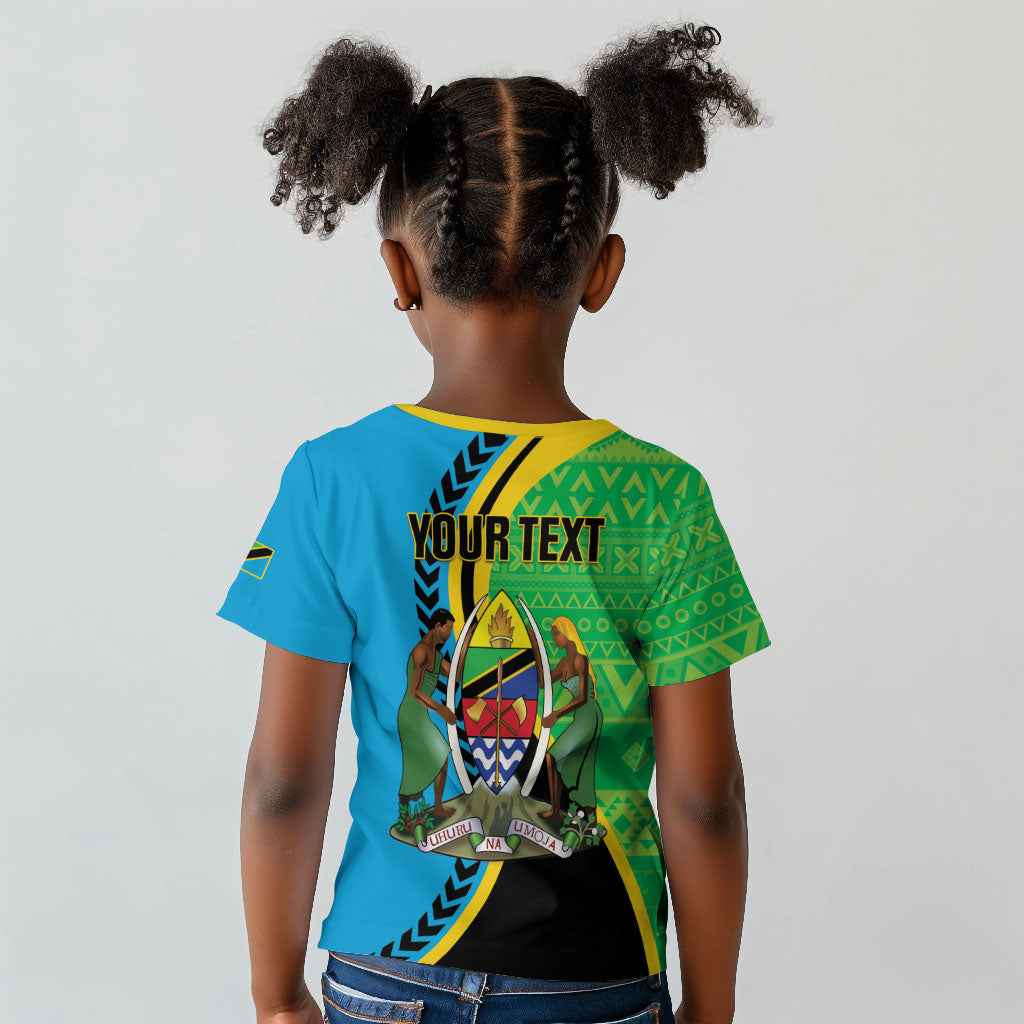 Personalized Tanzania African Pattern Kid T shirt Happy Independence Day