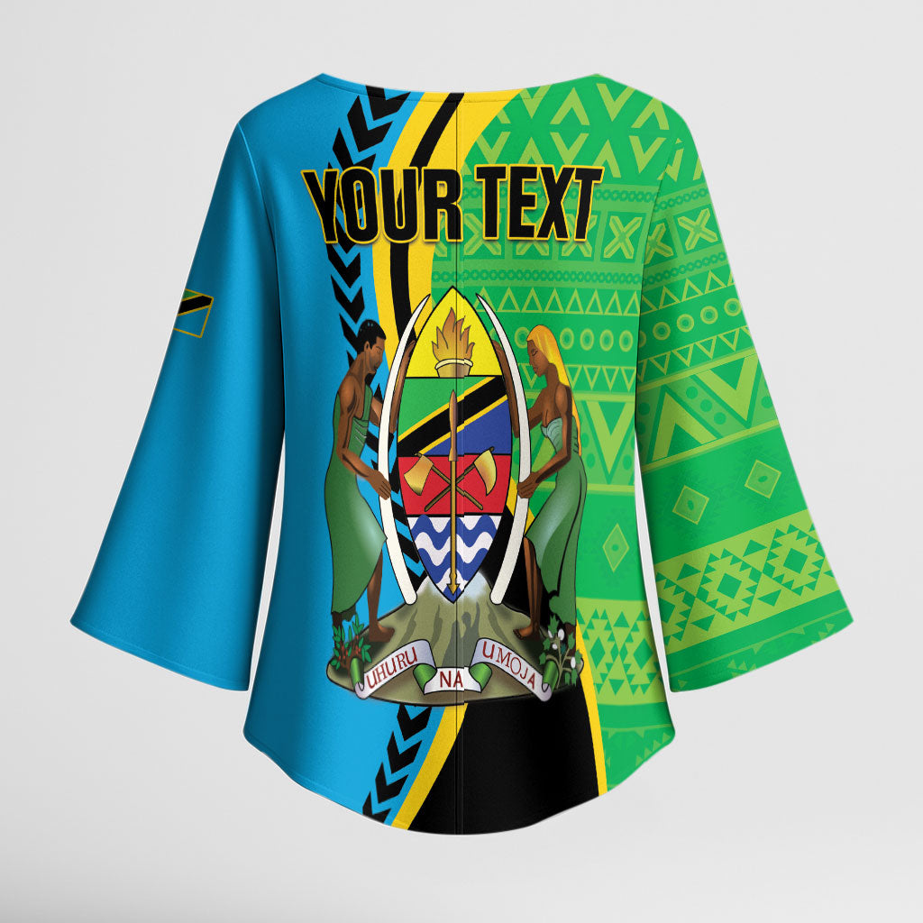 Personalized Tanzania African Pattern Kimono Sleeve Blouse Happy Independence Day