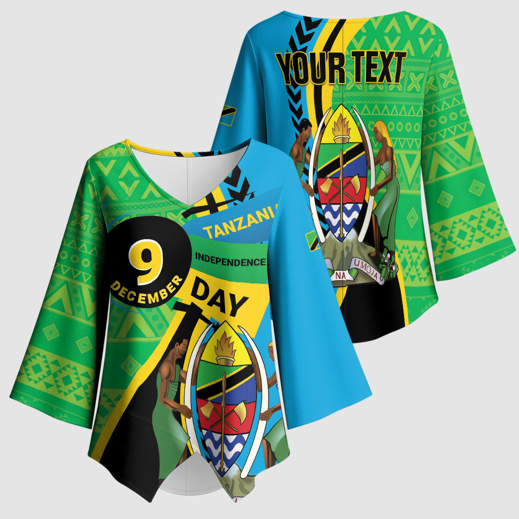 Personalized Tanzania African Pattern Kimono Sleeve Blouse Happy Independence Day