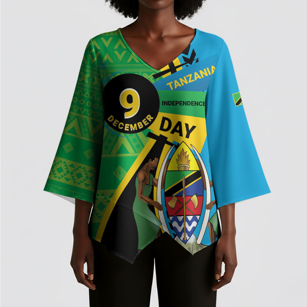 Personalized Tanzania African Pattern Kimono Sleeve Blouse Happy Independence Day