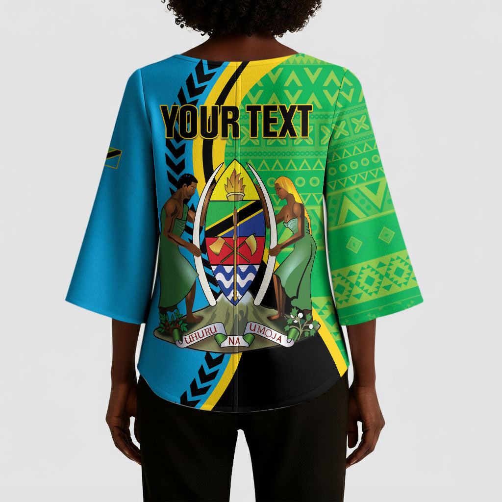 Personalized Tanzania African Pattern Kimono Sleeve Blouse Happy Independence Day