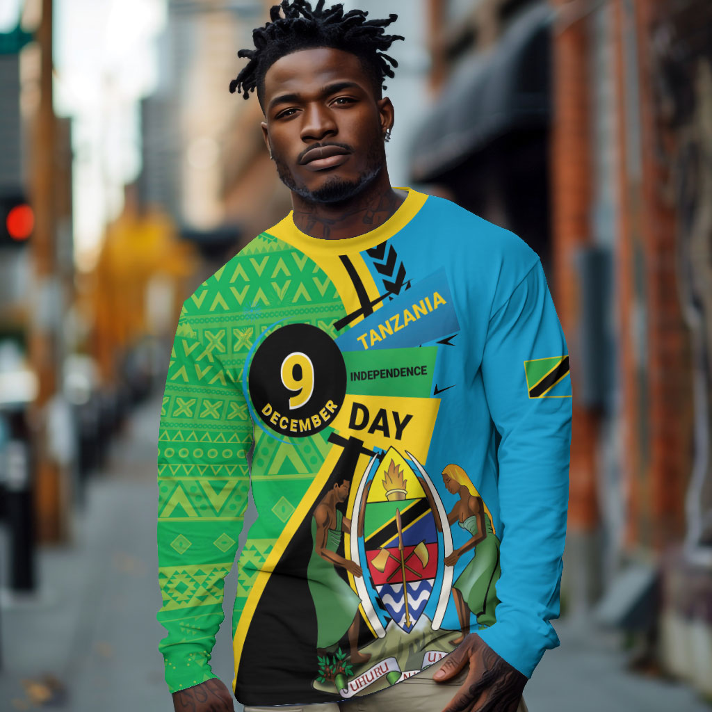Personalized Tanzania African Pattern Long Sleeve Shirt Happy Independence Day