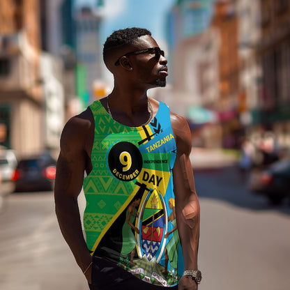 Personalized Tanzania African Pattern Men Tank Top Happy Independence Day