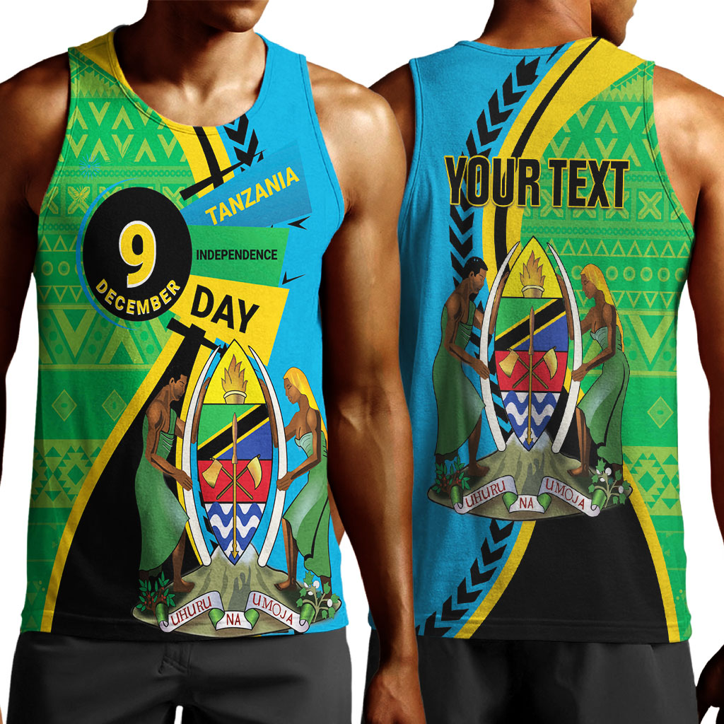 Personalized Tanzania African Pattern Men Tank Top Happy Independence Day