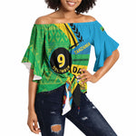 Personalized Tanzania African Pattern Off Shoulder Wrap Waist Top Happy Independence Day