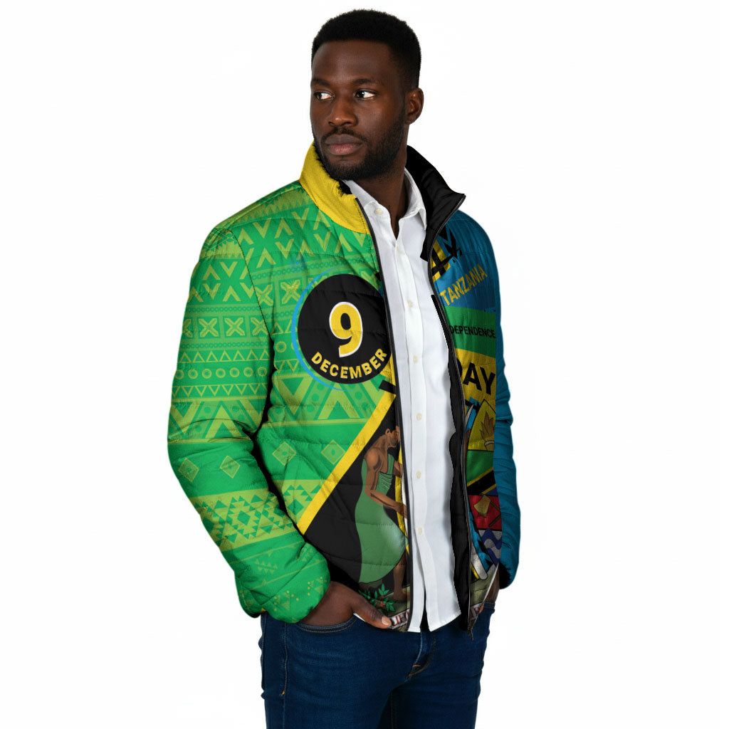 Personalized Tanzania African Pattern Padded Jacket Happy Independence Day